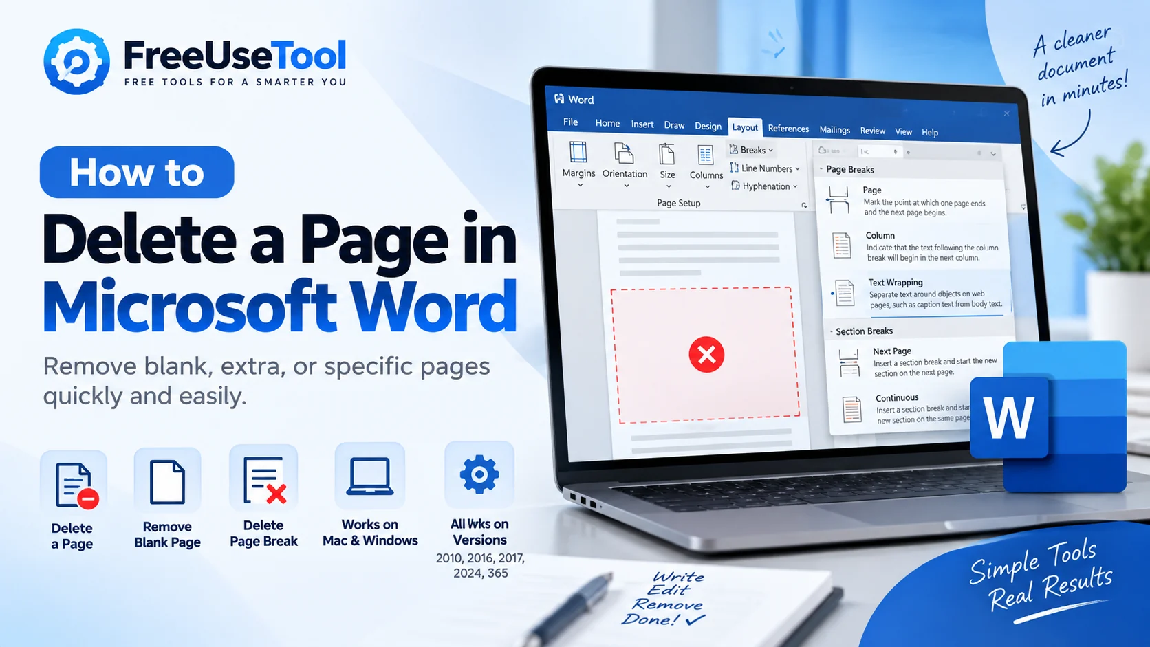 How to Delete a Page in Microsoft Word (Blank, Extra & Specific Pages)